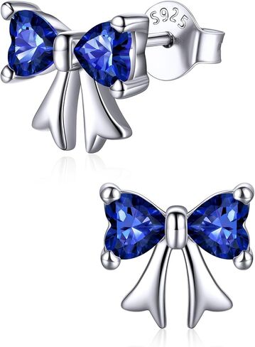 ChicSilver 925 Sterling Silver Bow/Butterfly Earrings for Women Hypoallergenic Birthstone Earrings Dainty Bow/Butterfly Jewelry Gift for Women in Kuwait