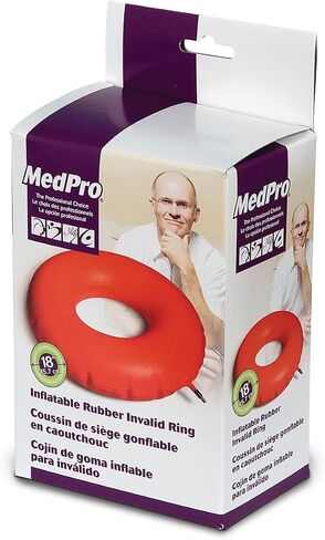 MedPro Inflatable Rubber Invalid Ring Cushion, 16 Inch, Open Ring Center the Helps Distribute Weight Evenly, Sit Comfortably for Extended Periods of Time in Kuwait