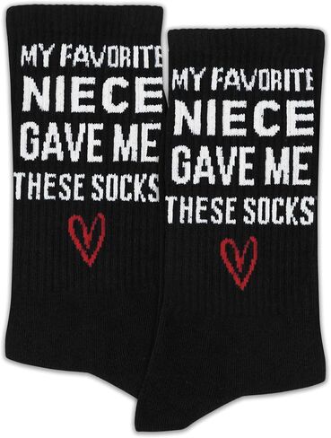 My Favorite Niece Gave Me These Socks, Funny Gifts from Niece, Gifts for Uncle, Aunt, Family, Novelty Socks, Favors for Birthday, Thanksgiving, Christmas, etc. (115) in Saudi Arabia