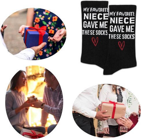 My Favorite Niece Gave Me These Socks, Funny Gifts from Niece, Gifts for Uncle, Aunt, Family, Novelty Socks, Favors for Birthday, Thanksgiving, Christmas, etc. (115) in Saudi Arabia