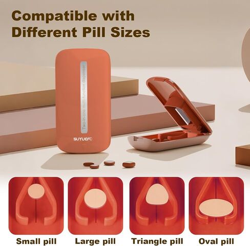 Pill Crusher, Grind Pills to Fine Powder, with Pill Cutter for Small and Large Medication and Vitamin Tablets with Storage Compartment in Saudi Arabia