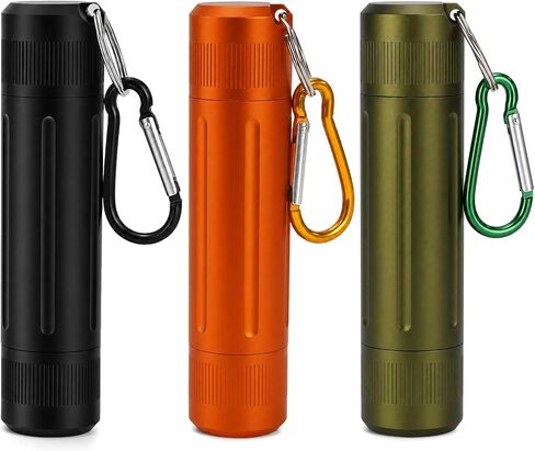 Waterproof Pill Container, Airtight Metal Tube Storage with Dual-Opening Lids, Hooks, Aluminium Smell Proof Keychain Spice Bottle Portable Case for Camp, Travel, Outdoor in Saudi Arabia