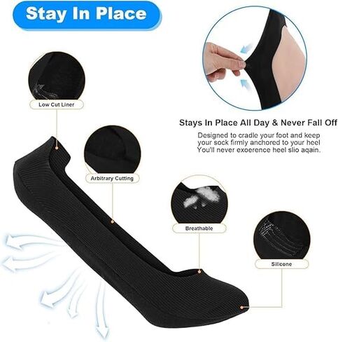 5 Pairs No Show Dress Socks Men Loafer Sock Non Slip Low Cut Liner Socks Casual Thin Invisible Sock for Flat Boat Suitable Mens Festival Gifts Black 9.06 × 3.74 × 0.12 inches Cotton Spandex in Saudi Arabia