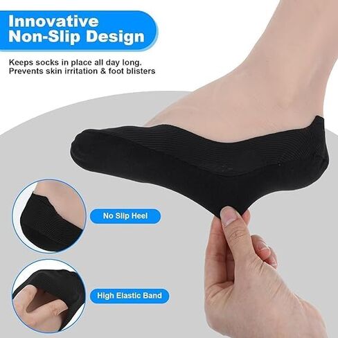 5 Pairs No Show Dress Socks Men Loafer Sock Non Slip Low Cut Liner Socks Casual Thin Invisible Sock for Flat Boat Suitable Mens Festival Gifts Black 9.06 × 3.74 × 0.12 inches Cotton Spandex in Saudi Arabia