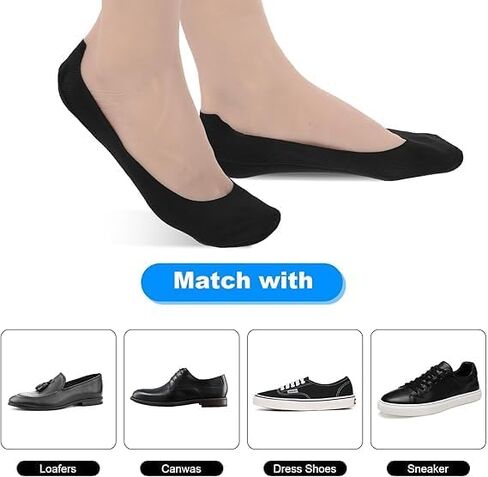 5 Pairs No Show Dress Socks Men Loafer Sock Non Slip Low Cut Liner Socks Casual Thin Invisible Sock for Flat Boat Suitable Mens Festival Gifts Black 9.06 × 3.74 × 0.12 inches Cotton Spandex in Saudi Arabia