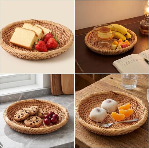 1 Pcs Round Keys Basket Handwoven Rattan Small Key Bowl Small Woven Wicker Basket Round Entryway Organize Baskets for Key Wallet Cell Phone Fruit Food Holder Decorative Table Storage in Saudi Arabia
