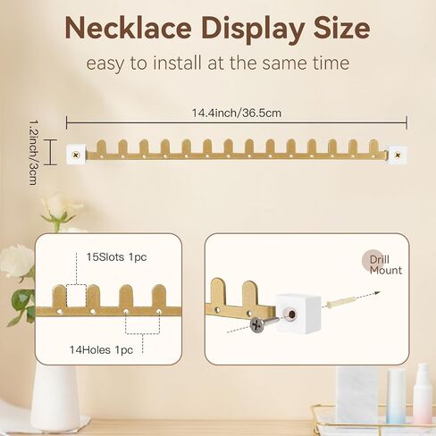 2 Pack Metal Necklace Holder and Earring Organizer Earring and Necklace Display Storage, Space-saving Jewelry Organizer in Saudi Arabia