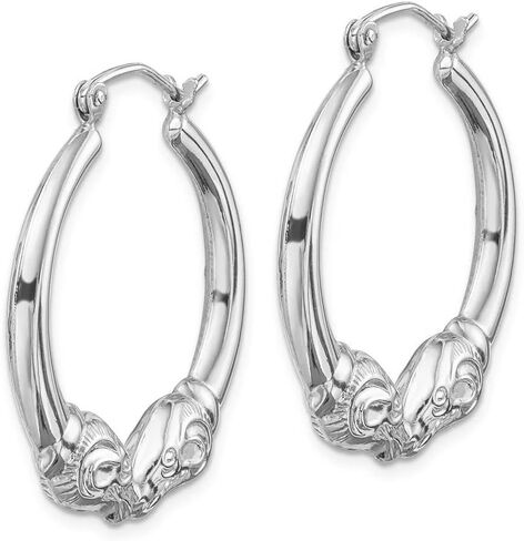 Diamond2Deal 925 Sterling Silver Rhodium Plated Rams Head Hoop Earrings in Kuwait