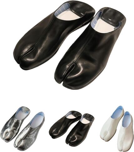 Women's Tabi Shoes with Genuine Leather Upper- Soft Sole- Low Heel & Non - Slip Sole - Versatile Fashion Mules for Daily Wear. in Saudi Arabia