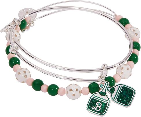 Alex and Ani Barbie™ Pickleball Bangle Set of 2, Brass Shiny Silver in Kuwait