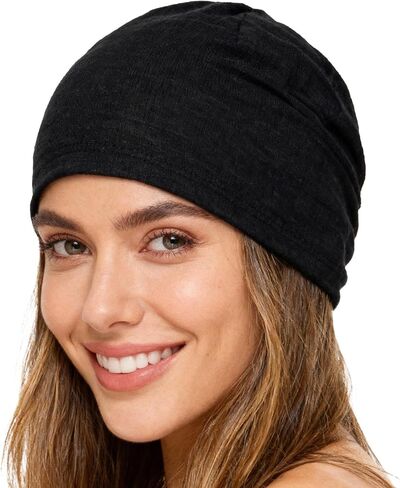 Amazhiyu Wome's 100% Linen Slouchy Beanie Summer Lightweight Cap Knit Slouch Hat in Kuwait