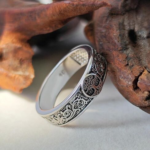 Viking Tree of Life Ring Sterling Silver Yggdrasil Ring for Women, Norse Celtic Vintage Ring, Ancient Mythology Jewelry, Viking Gift for Her in Saudi Arabia