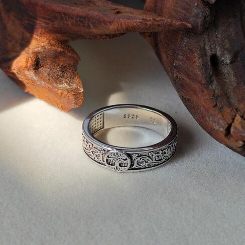 Viking Tree of Life Ring Sterling Silver Yggdrasil Ring for Women, Norse Celtic Vintage Ring, Ancient Mythology Jewelry, Viking Gift for Her in Saudi Arabia