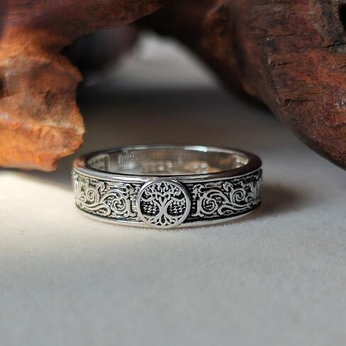 Viking Tree of Life Ring Sterling Silver Yggdrasil Ring for Women, Norse Celtic Vintage Ring, Ancient Mythology Jewelry, Viking Gift for Her in Saudi Arabia