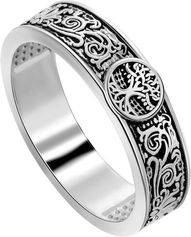 Viking Tree of Life Ring Sterling Silver Yggdrasil Ring for Women, Norse Celtic Vintage Ring, Ancient Mythology Jewelry, Viking Gift for Her in Saudi Arabia