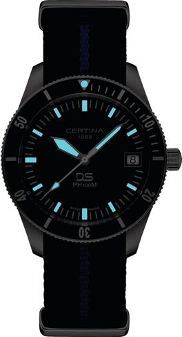Certina, Mens, DS Heritage Standard, 40.5, mm, Tissu, Quartz, Precidrive, Watch, Blue, Tissu, C0444101804000 in Kuwait