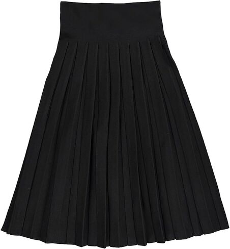 Women’s Cotton Pleated Midi Length Fine Knit Skirt- Elastic Waist Office Pleated Skirt in Kuwait