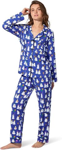 Bed Head PJs Womens Holiday Prints - Organic Cotton Sleepwear & Loungewear - Matching Long Sleeve Pajama Shirt & Pants Set in Saudi Arabia