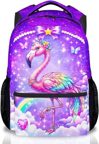 Girls Unicorn Backpack, 17 Inch Kids Rainbow Bookbag | Water-Resistant Polyester Kindergarten School Bag with Multiple Organizer Pockets in Saudi Arabia