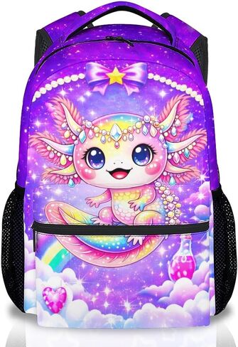 Girls Unicorn Backpack, 17 Inch Kids Rainbow Bookbag | Water-Resistant Polyester Kindergarten School Bag with Multiple Organizer Pockets in Saudi Arabia