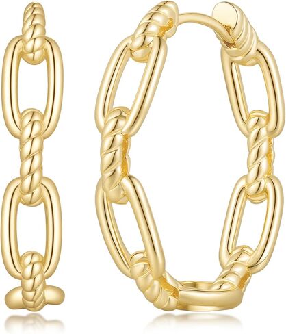 14K Gold Earrings for Women 14K Gold Hoop Earrings for Women Gold Hoop Earring for Womens Hoops Vintage Charm with Clean Lines Hoops Earring for Womens 23/27mm in Saudi Arabia