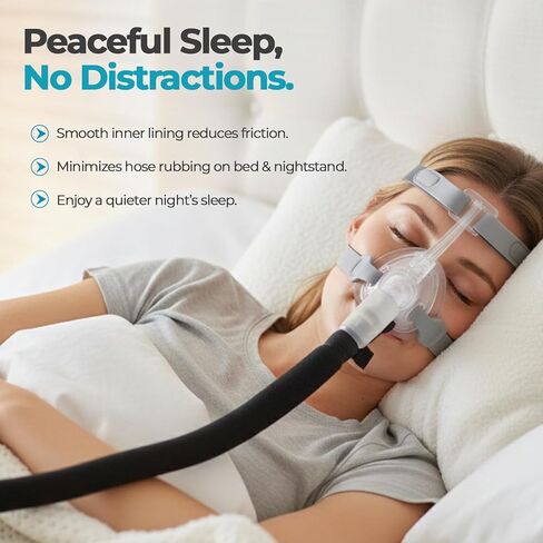 Heated CPAP Hose Cover for ResMed AirSense 11 and 10, 6ft 4in Full-Length Zipper Sleeve, Reduces Condensation and Noise, Cat Proof in Saudi Arabia