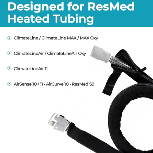 Heated CPAP Hose Cover for ResMed AirSense 11 and 10, 6ft 4in Full-Length Zipper Sleeve, Reduces Condensation and Noise, Cat Proof in Saudi Arabia