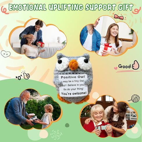 Mini Owl Handmade Crochet Doll Birthday Gift for Good Friends, Suitable for Cute Inspirational Gifts for Friends, Family and Colleagues, Emotional Support in Saudi Arabia