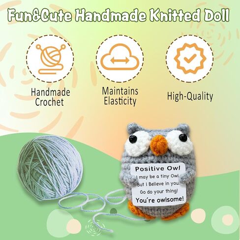 Mini Owl Handmade Crochet Doll Birthday Gift for Good Friends, Suitable for Cute Inspirational Gifts for Friends, Family and Colleagues, Emotional Support in Saudi Arabia
