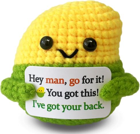 MHRYEZ Gifts for Men Him, Handmade Crochet Positive Mango Funny Birthday Gift for Boyfriend Husband Father Grandpa Uncle Brother Friend Coworkers, You Got This Desk Decor, Easter Basket Stuffers in Saudi Arabia