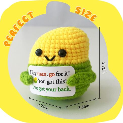MHRYEZ Gifts for Men Him, Handmade Crochet Positive Mango Funny Birthday Gift for Boyfriend Husband Father Grandpa Uncle Brother Friend Coworkers, You Got This Desk Decor, Easter Basket Stuffers in Saudi Arabia