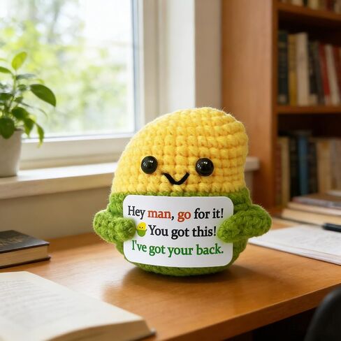 MHRYEZ Gifts for Men Him, Handmade Crochet Positive Mango Funny Birthday Gift for Boyfriend Husband Father Grandpa Uncle Brother Friend Coworkers, You Got This Desk Decor, Easter Basket Stuffers in Saudi Arabia