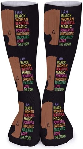 I Am Black History Month Socks Crew Socks Athletic Casual Running Sports Stocking 16 Inches in Saudi Arabia