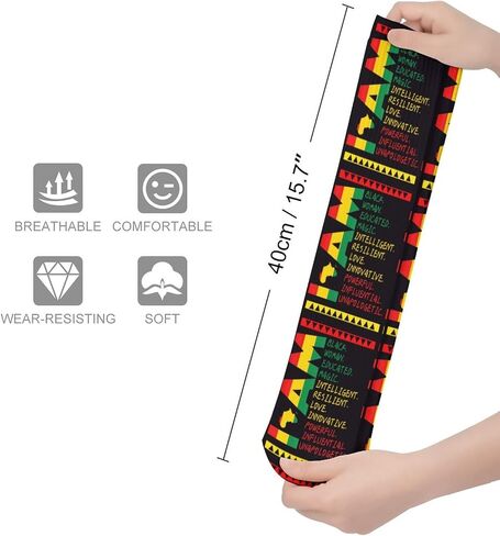 I Am Black History Month Socks Crew Socks Athletic Casual Running Sports Stocking 16 Inches in Saudi Arabia