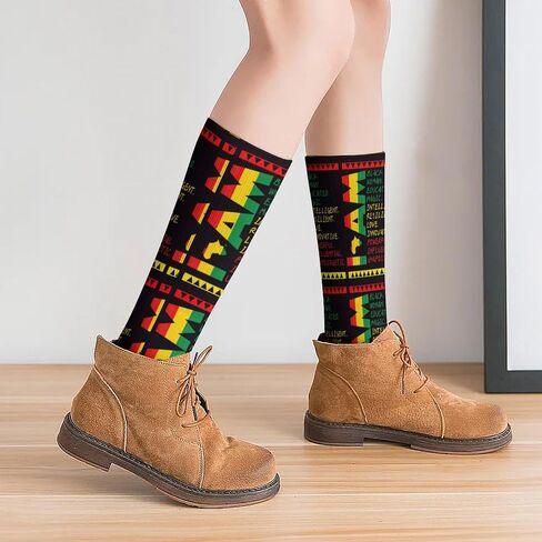 I Am Black History Month Socks Crew Socks Athletic Casual Running Sports Stocking 16 Inches in Saudi Arabia