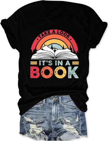 Books Shirts for Women Take a Look It's in a Book Reading Graphic T-Shirt in Saudi Arabia