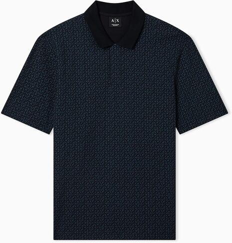 Armani Exchange Men's Micro All Over Printed Pique Polo in Kuwait
