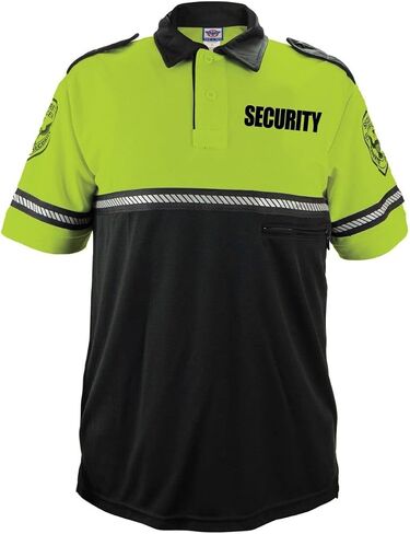 RYNO GEAR Security and Patch Two Tone Bike Patrol Polo Shirt with Zipper Pocket and Reflective Hash Stripes in Saudi Arabia