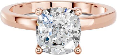 IGI Certified 1 Carat to 5 Carat F/VS Cushion Cut Lab Grown Diamond Solitaire Engagement Rings for Women, Made in Solid Gold in Saudi Arabia