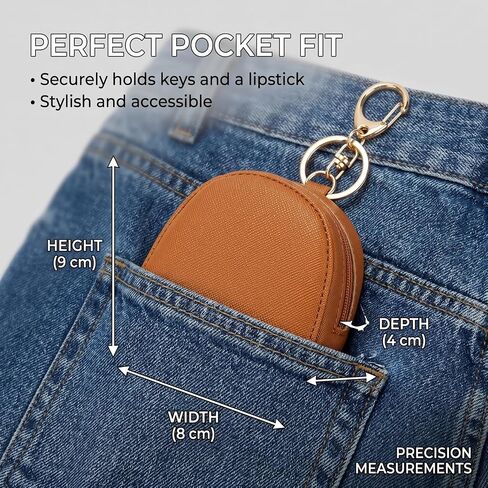 3PCS Women’s Small Coin Purse Set, Premium PU Leather Change Pouch with Durable Keychain and Smooth Metal Zipper, Mini Portable Wallet for Cash, Coins, Keys, Cards and Lipstick, Versatile Travel Bag in Saudi Arabia