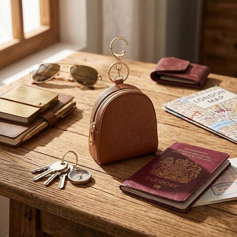 3PCS Women’s Small Coin Purse Set, Premium PU Leather Change Pouch with Durable Keychain and Smooth Metal Zipper, Mini Portable Wallet for Cash, Coins, Keys, Cards and Lipstick, Versatile Travel Bag in Saudi Arabia