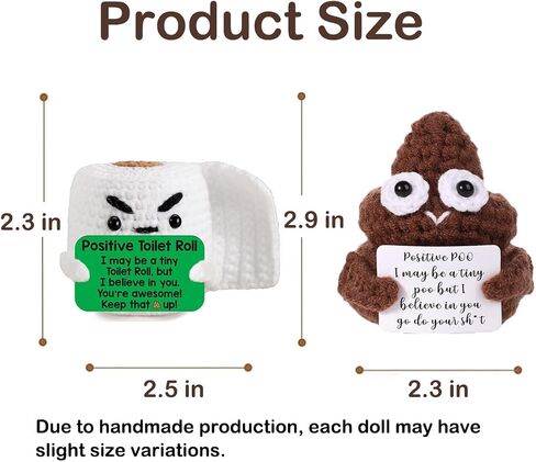 Positive Crochet Gag Toilet Paper Emotional Inspirational Support Poop Christmas Birthday Gifts for Women Men Friend Coworker Funny Small Handmade Cute Stuff Office Desk Decor in Saudi Arabia