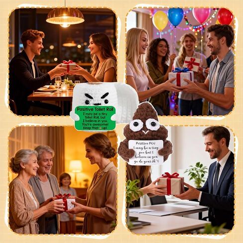 Positive Crochet Gag Toilet Paper Emotional Inspirational Support Poop Christmas Birthday Gifts for Women Men Friend Coworker Funny Small Handmade Cute Stuff Office Desk Decor in Saudi Arabia