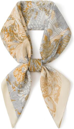Wool Feel Square Scarf Wrap - Featherlight & Wrinkle-Free, 35"x35" Shawl for Travel & Office. Ready-to-Gift. in Saudi Arabia