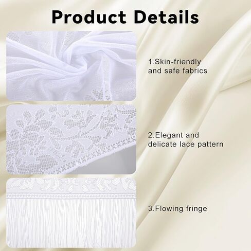 2 Pcs Lace Scarf Shawl for Women, Elegant Soft Scarf Bridal Scarve for Evening Dress, Wedding Bridal Stole, Lightweight Mesh Shawl For Party, White And Black in Saudi Arabia