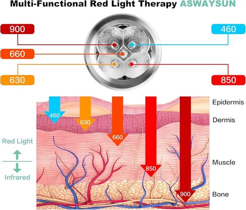 Infrared Red Light Therapy Device for Joints & Muscles Pain Relief, 460:630:660:850:900nm Cold Sore Canker Fever Treat, Portable Near Infrared Wand for Face & Body Mouth Nose Effective 2 in 1 Modes in Saudi Arabia