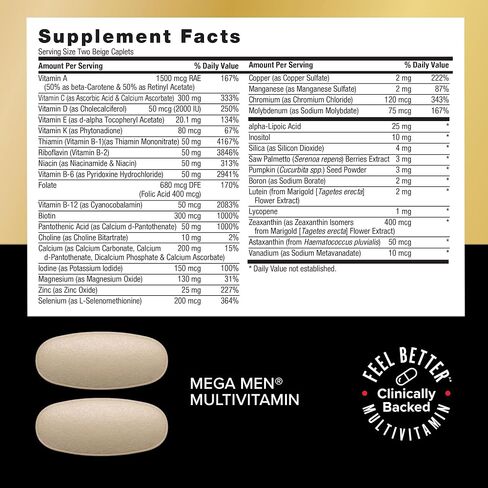 برنامج Vitapak فائق الجودة للرجال من GNC Mega Men، أفضل حزمة تغذية لعافية الذكور، مريحة، 8 منتجات في حزمة واحدة، مع مكونات مثبتة سريريًا، دعم مشترك، 30 svgs in Kuwait