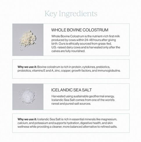 CYMBIOTIKA Liquid Colostrum, 1.5g Full Spectrum Colostrum, Grass-Fed Bovine Colostrum for Gut Health, Immune Support, Skin & Recovery, Sea Salt Vanilla Flavor, 26 Daily Packets (Single Pack) in Saudi Arabia