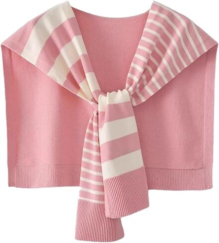 Knitted Stripe Shawl Wraps for Women Designer Cardigan Vintage Scarf for Women Knotted Shoulder Tops Cape Travel Scarves 2026 in Saudi Arabia