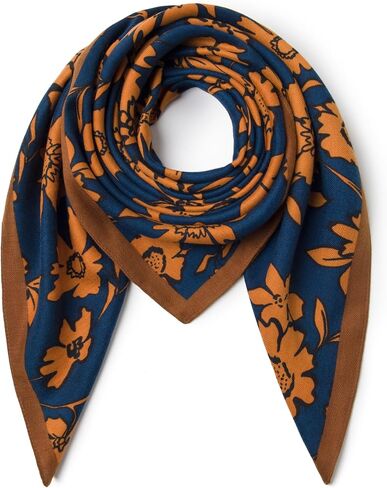 Wool Feel Square Scarf Wrap - Featherlight & Wrinkle-Free, 35"x35" Shawl for Travel & Office. Ready-to-Gift. in Saudi Arabia
